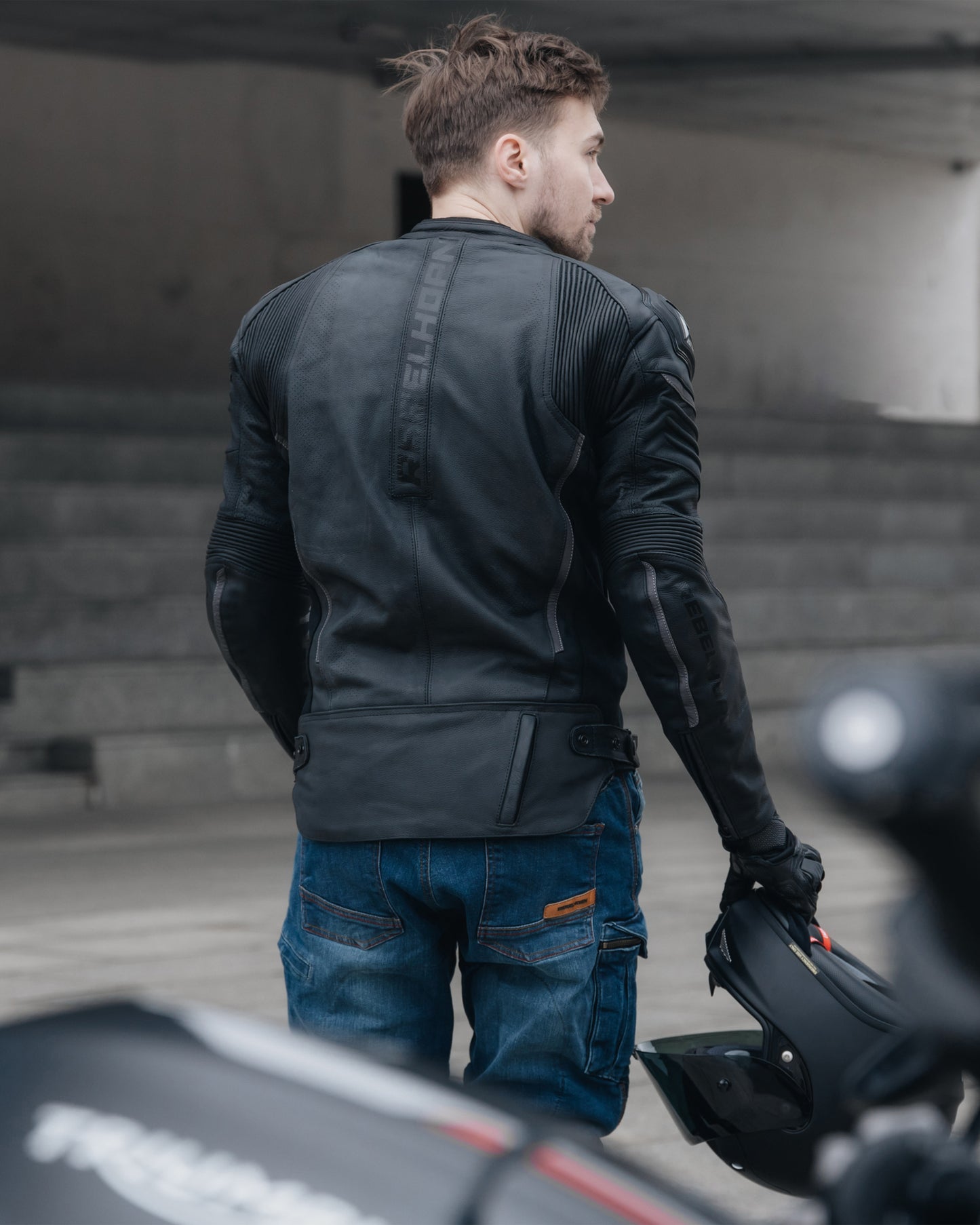 Vandal Motorrad-Lederjacke Schwarz