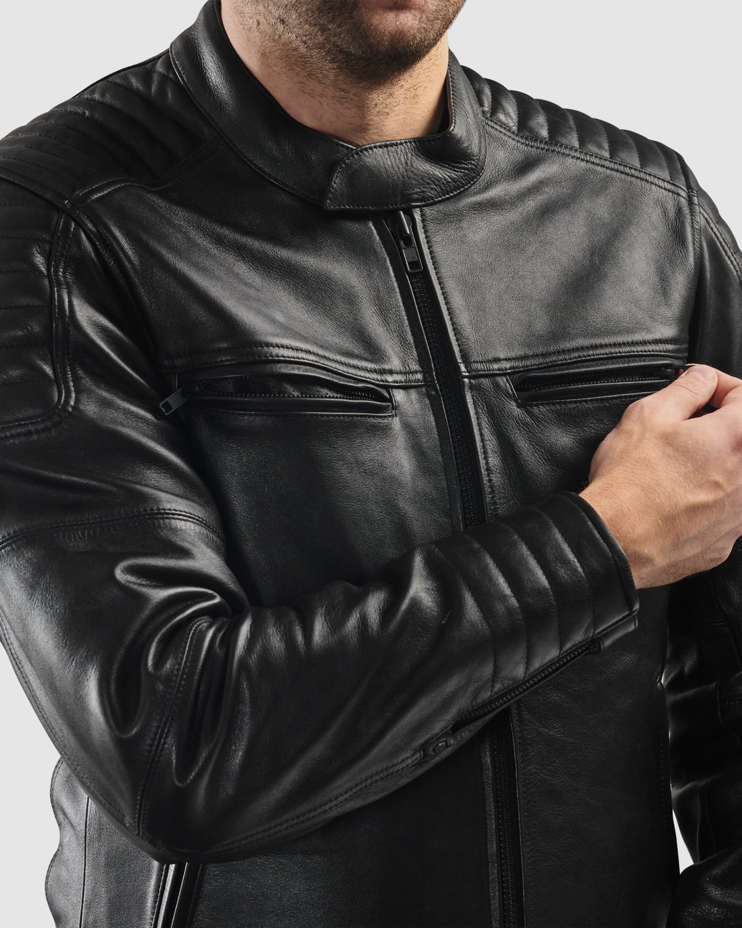 Hunter II Lederjacke Schwarz
