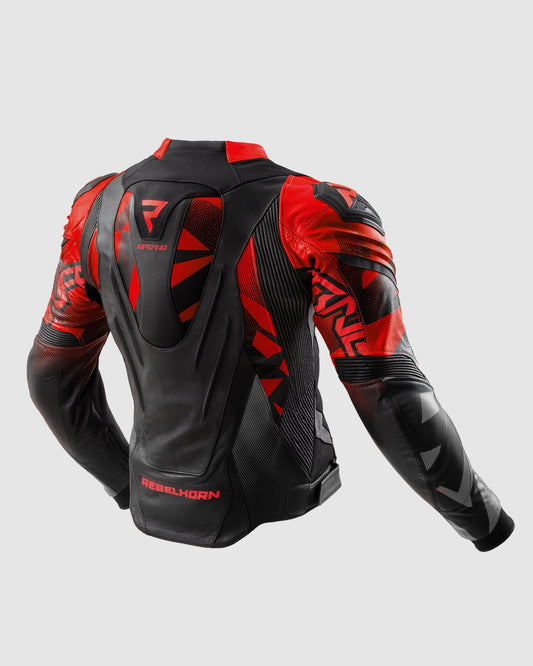 Inferno Leder-Motorradjacke Rot