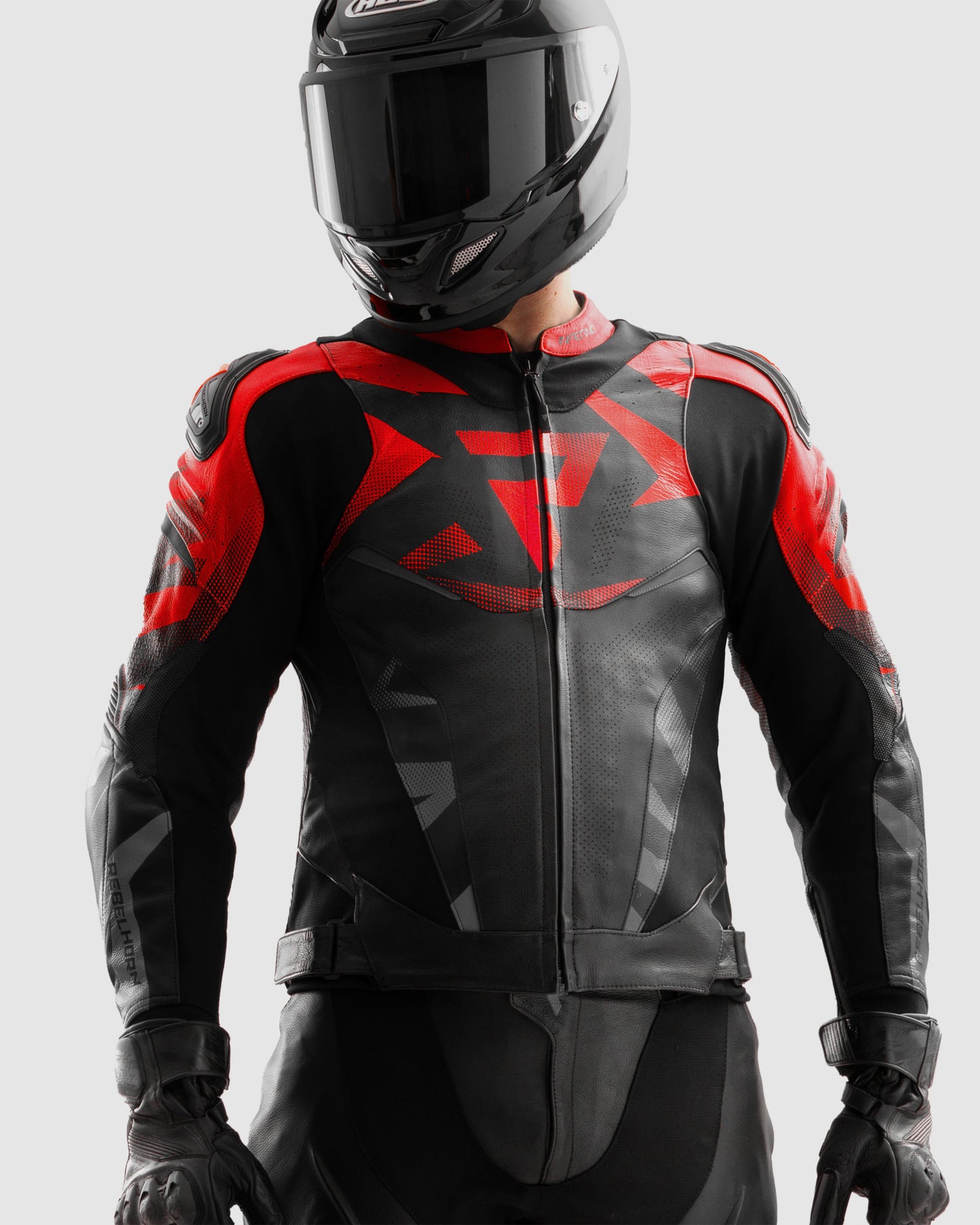 Inferno Leder-Motorradjacke Rot