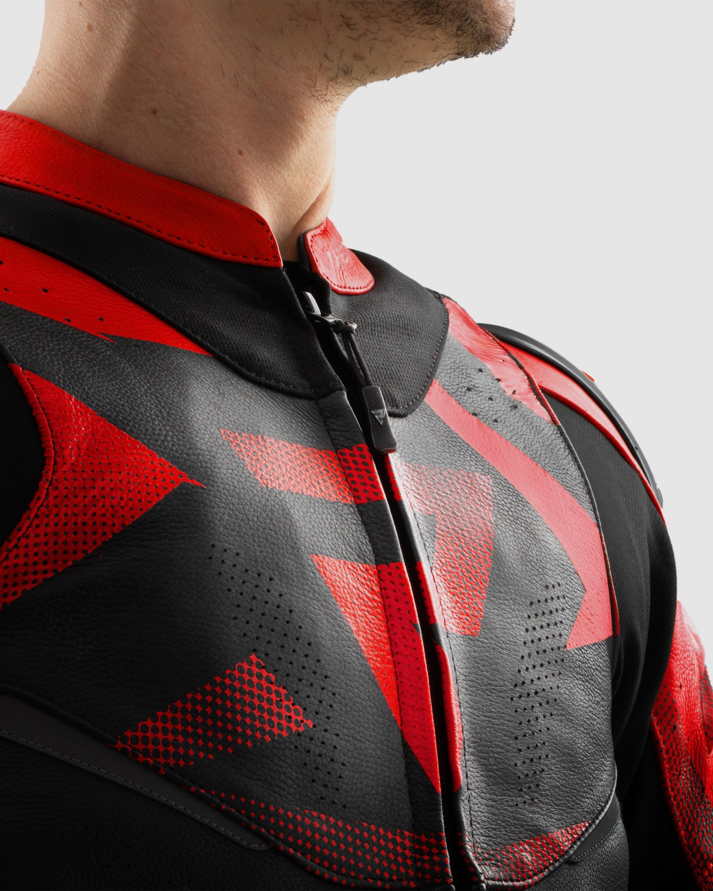 Inferno Leder-Motorradjacke Rot