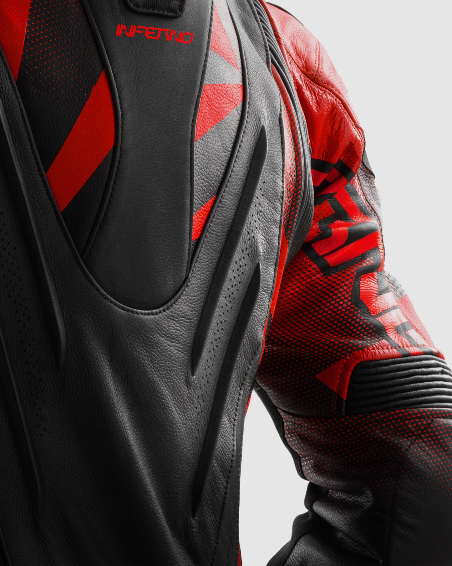 Inferno Leder-Motorradjacke Rot