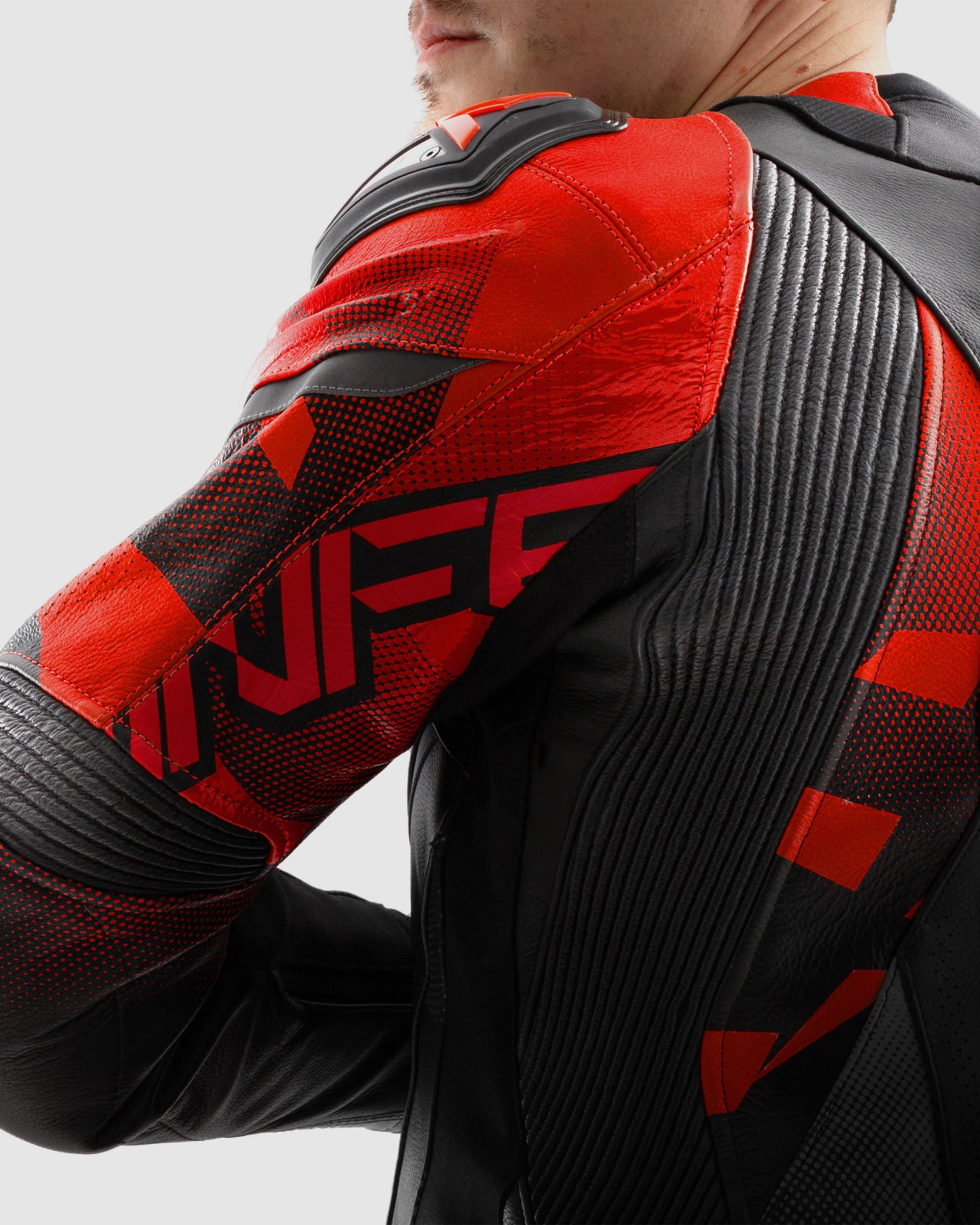 Inferno Leder-Motorradjacke Rot