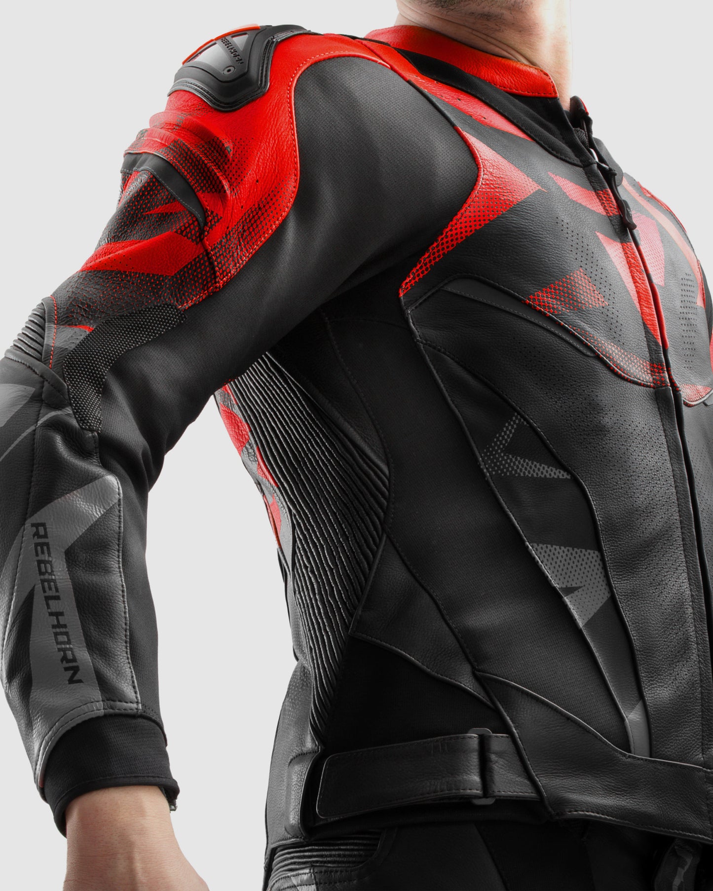 Inferno Leder-Motorradjacke Rot
