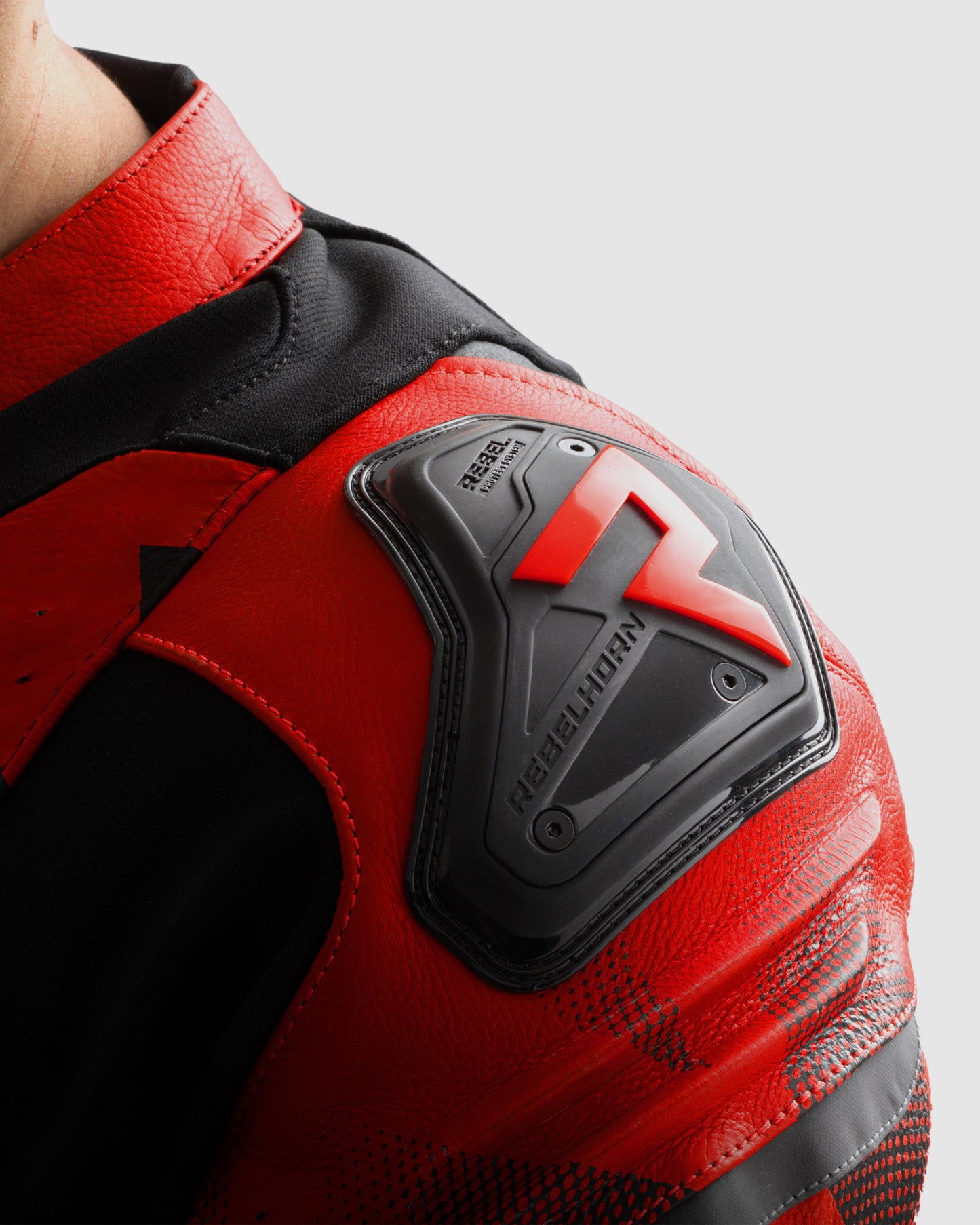 Inferno Leder-Motorradjacke Rot
