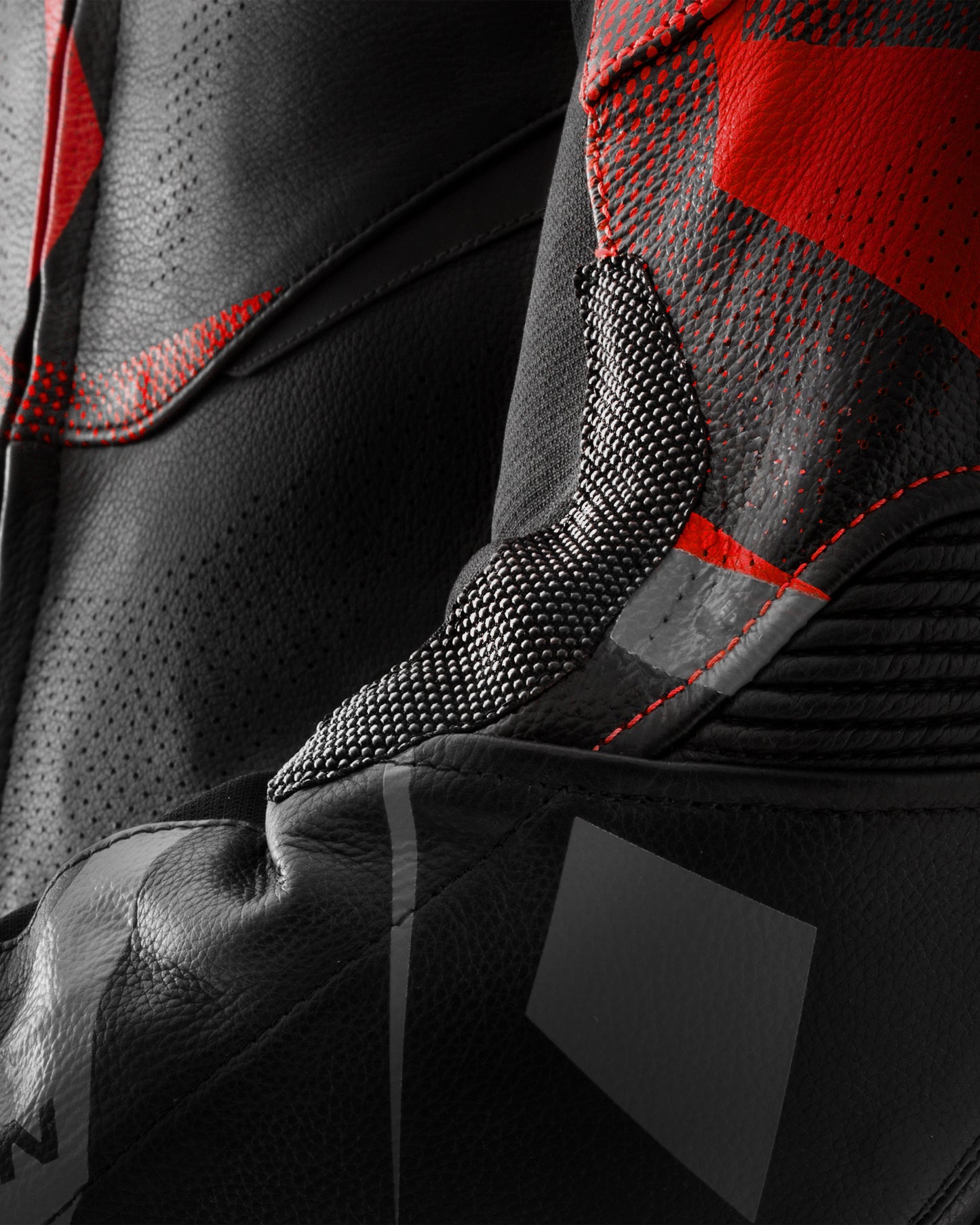 Inferno Leder-Motorradjacke Rot
