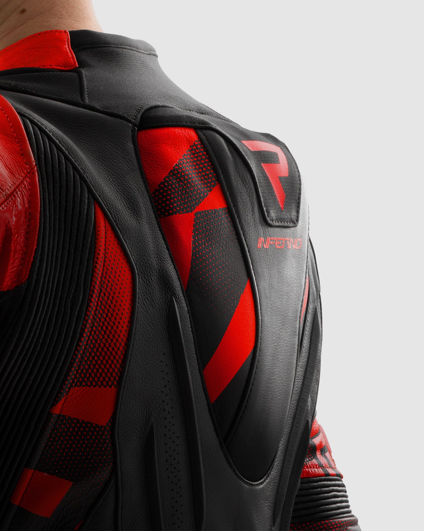 Inferno Leder-Motorradjacke Rot