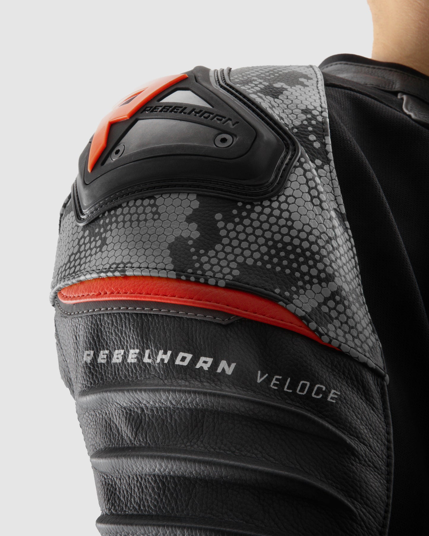 Veloce Leder-Motorradjacke Tarn Grau