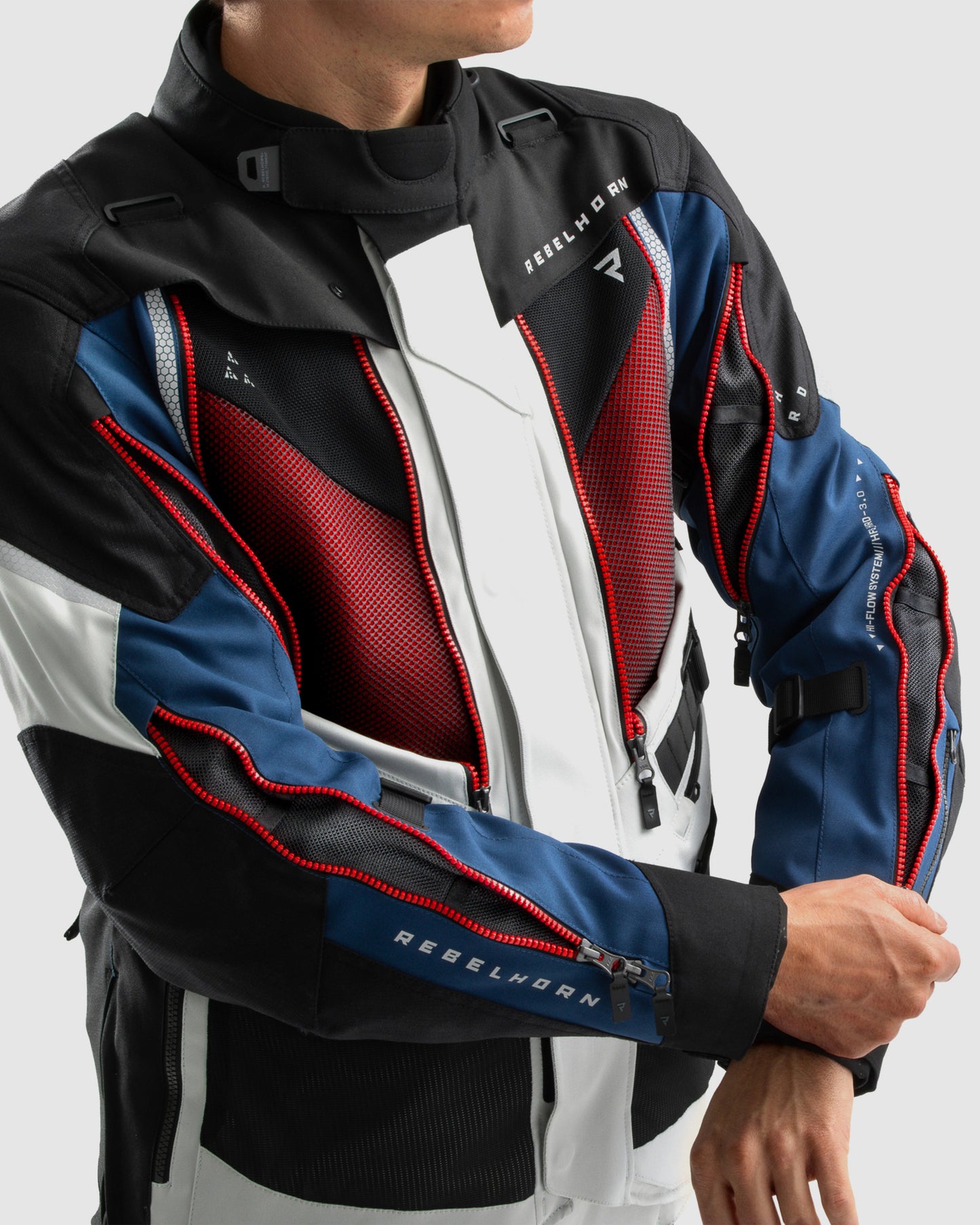 Hardy 3.0 Motorradjacke Grau, Blau, Rot