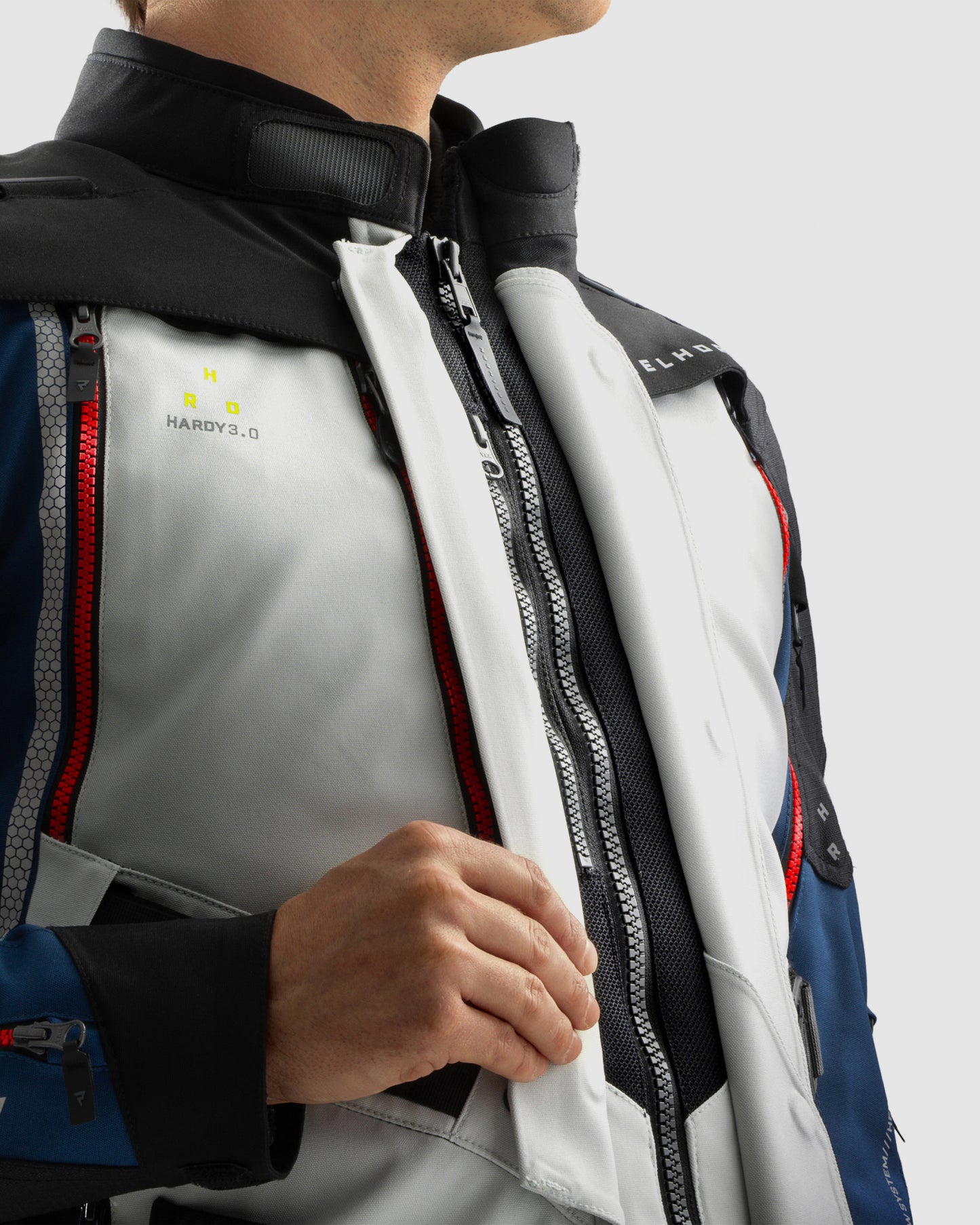 Hardy 3.0 Motorradjacke Grau, Blau, Rot
