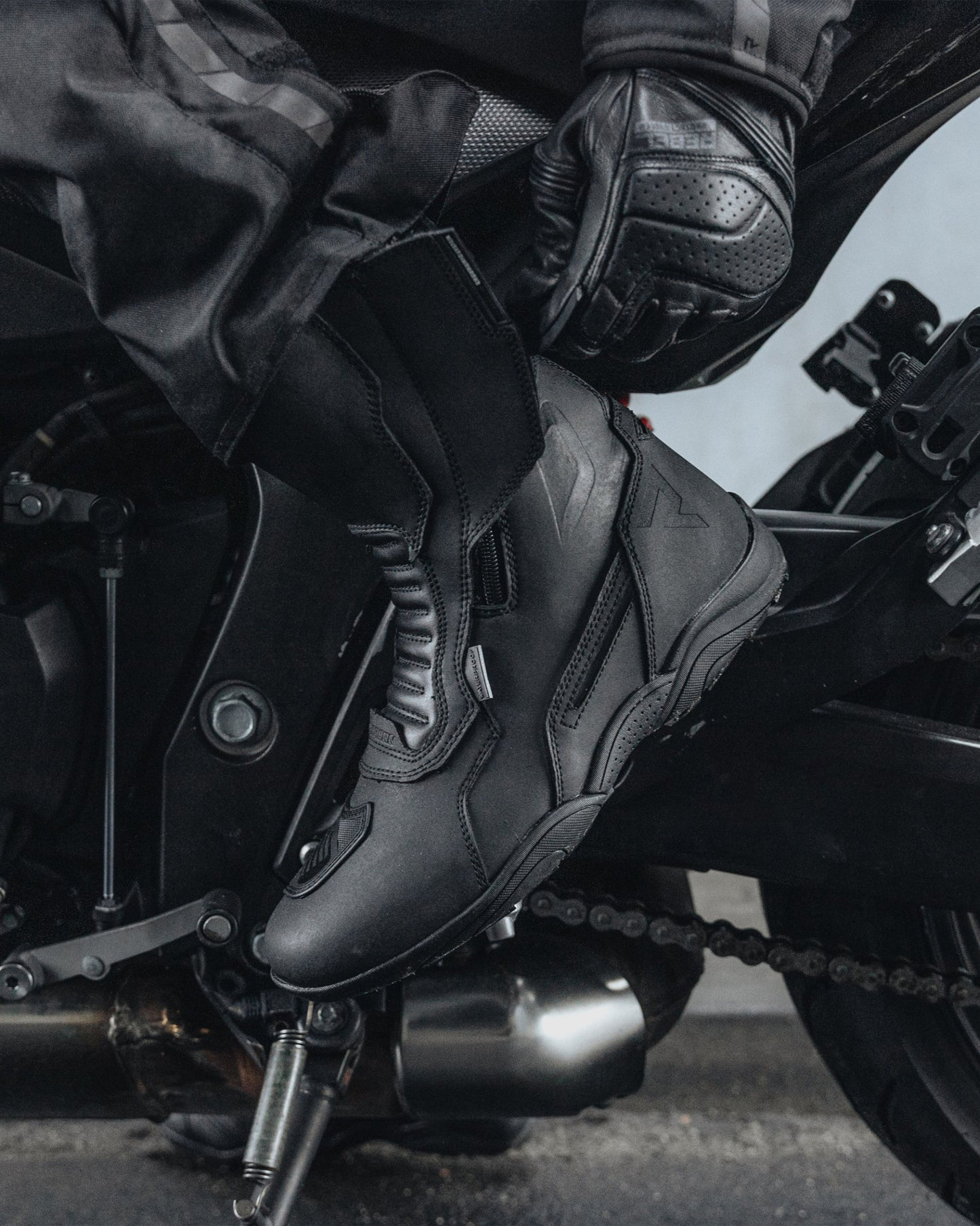 Scout Motorradstiefel Schwarz Matt