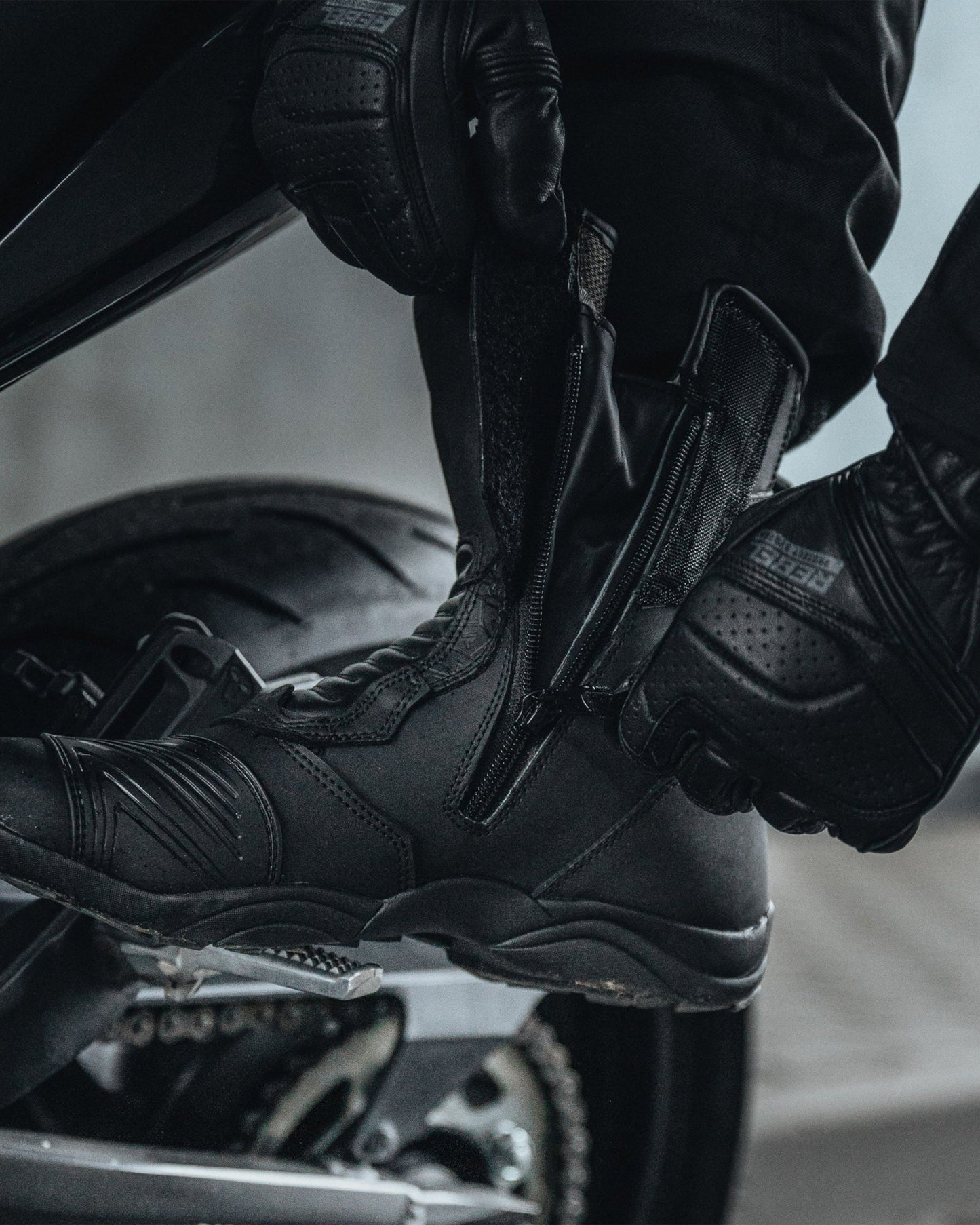 Scout Motorradstiefel Schwarz Matt