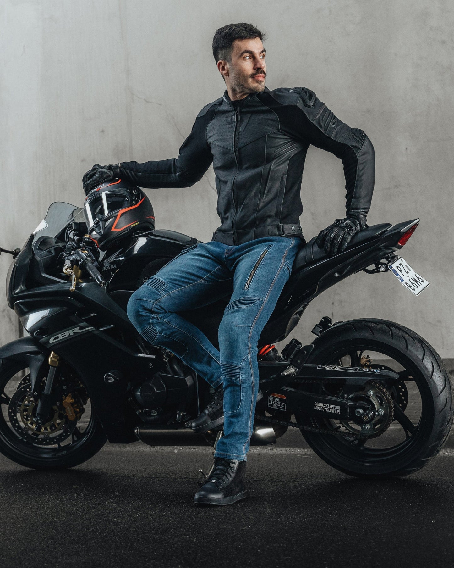 Vandal Motorrad-Jeans Blau