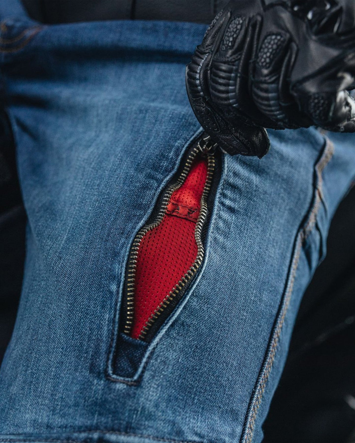 Vandal Motorrad-Jeans Blau