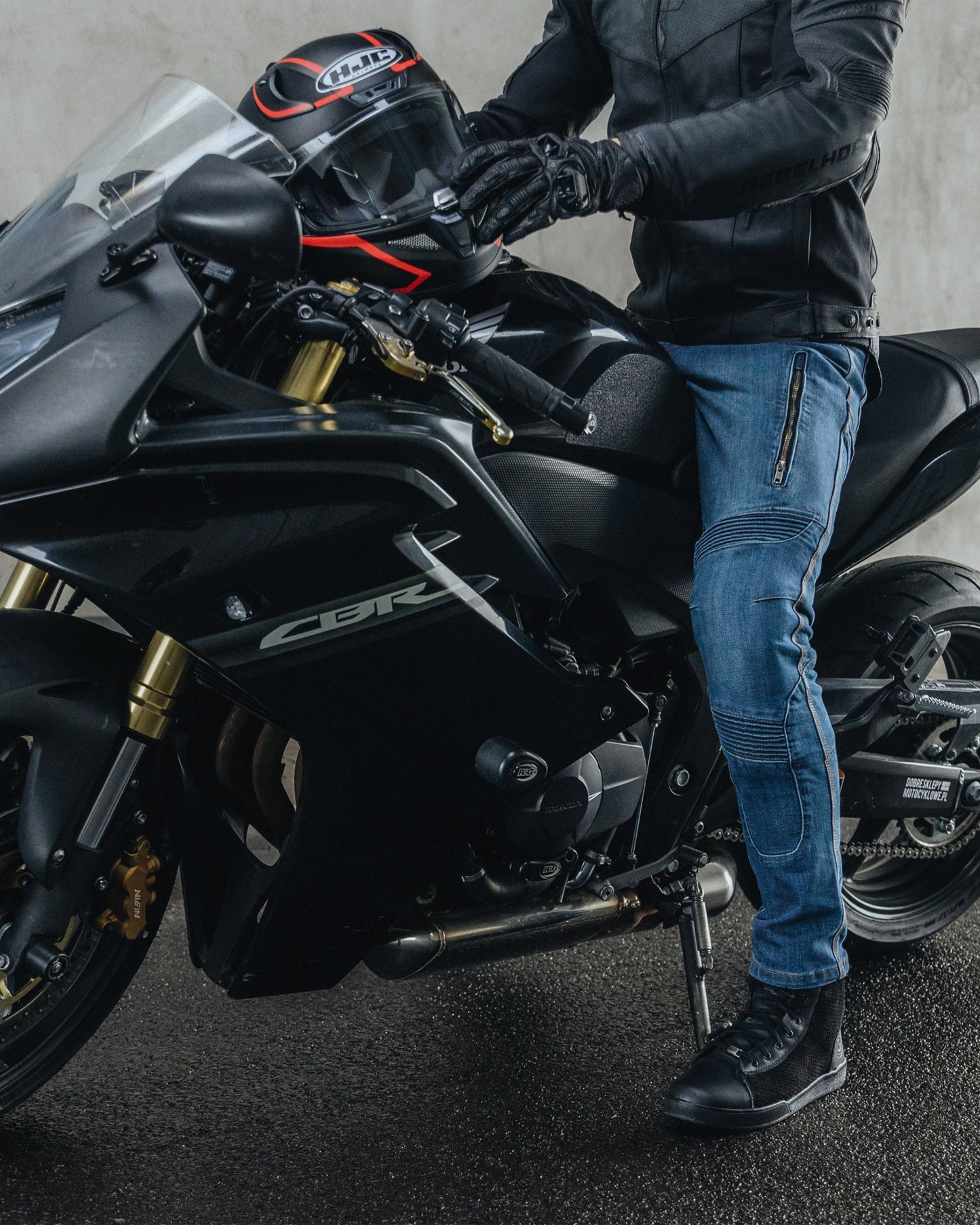 Vandal Motorrad-Jeans Blau