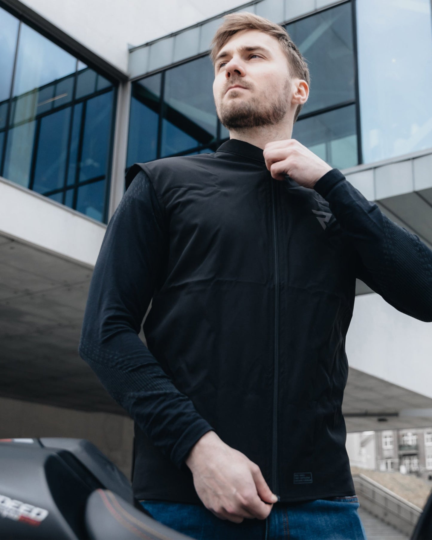 Vandal Motorrad-Lederjacke Schwarz