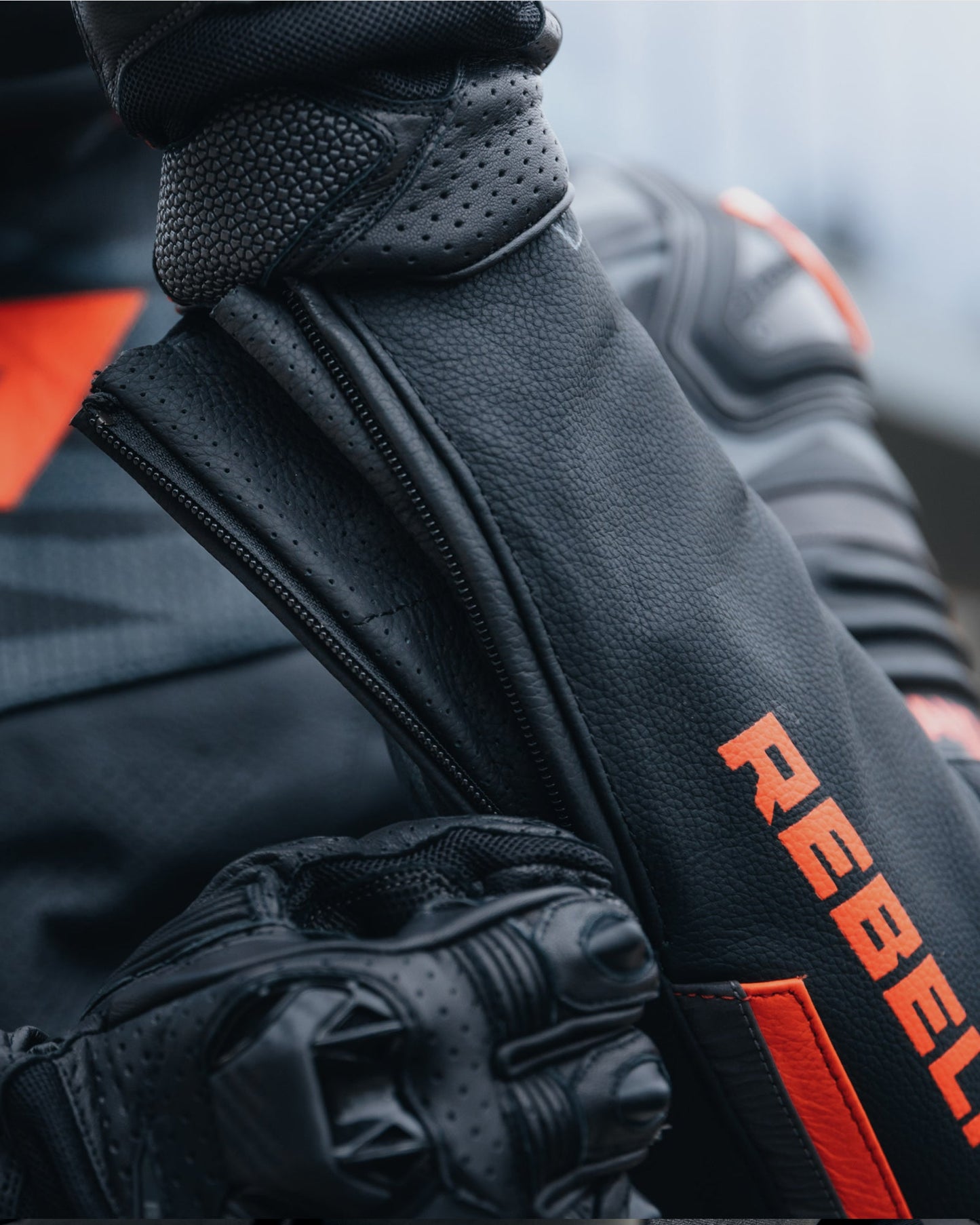 Vandal Motorrad-Lederjacke Rot