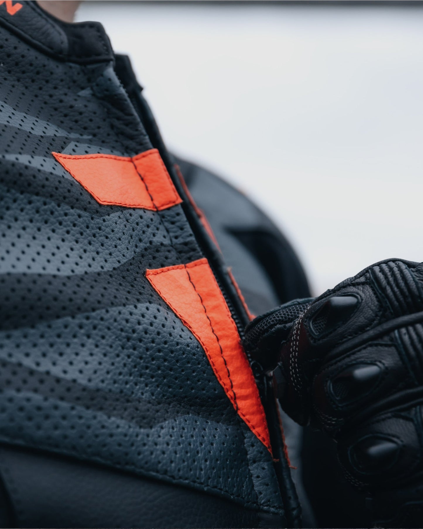 Vandal Motorrad-Lederjacke Rot