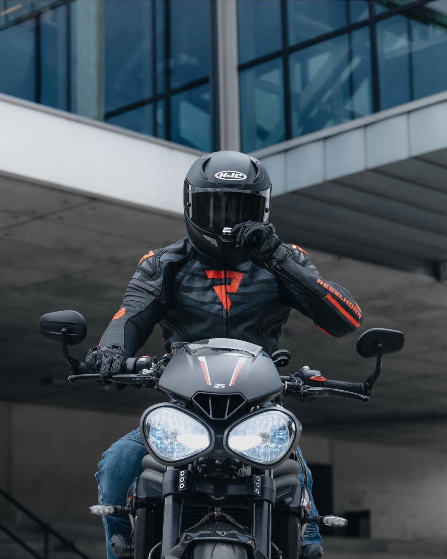 Vandal Motorrad-Lederjacke Rot