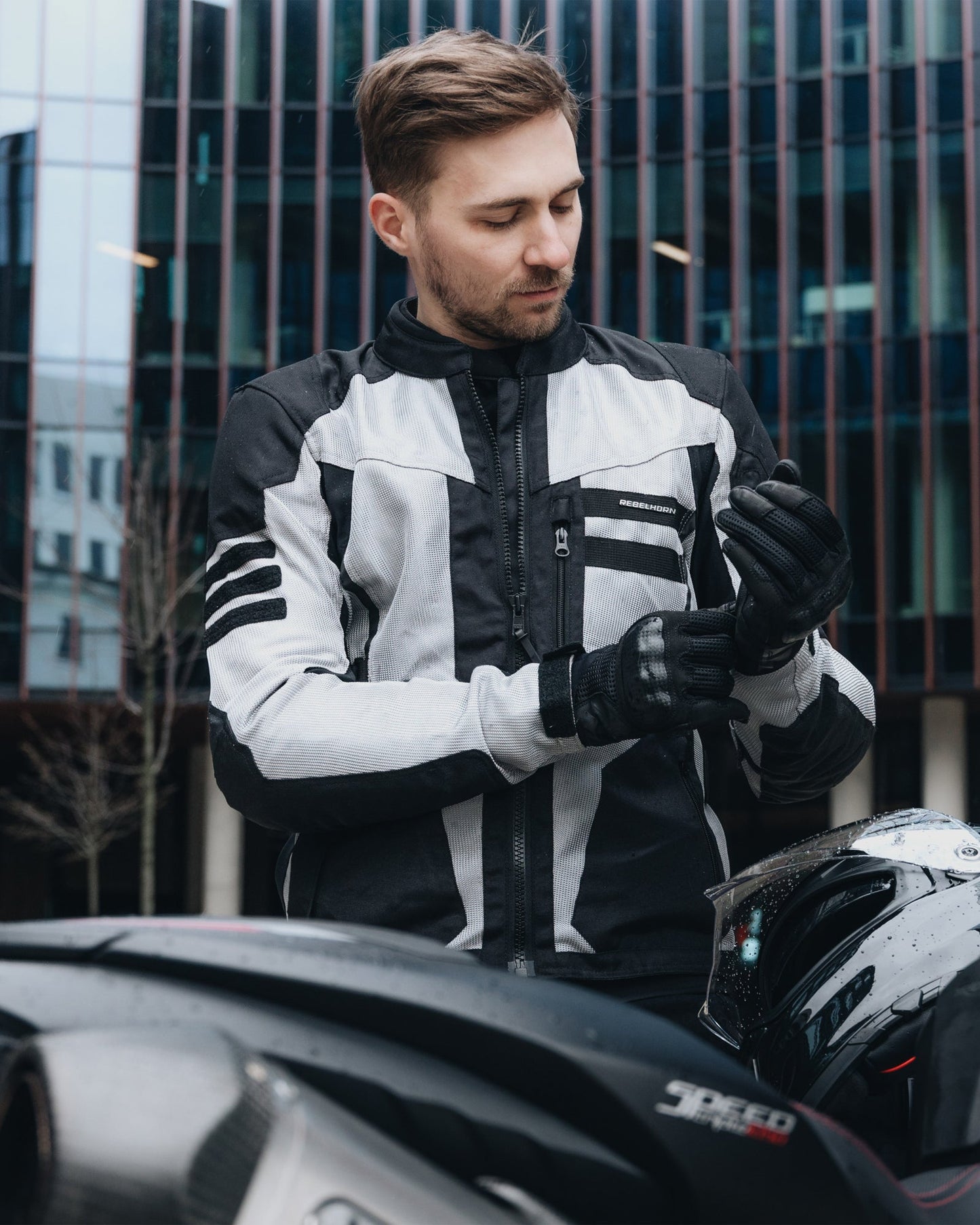 Scandal II Motorradjacke Grau