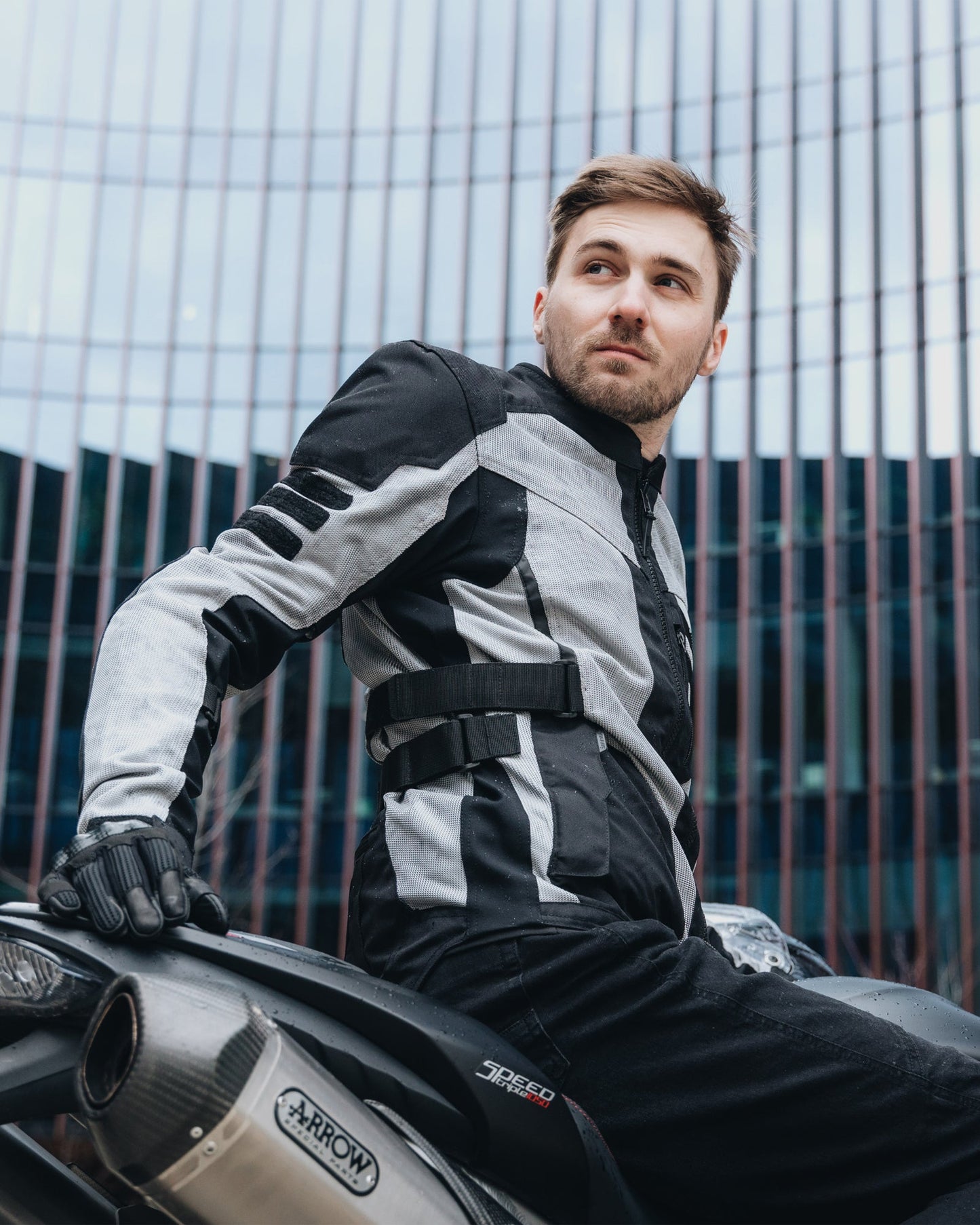 Scandal II Motorradjacke Grau