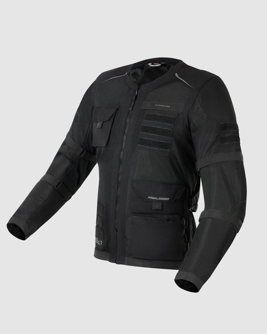 Brutale Motorradjacke Schwarz