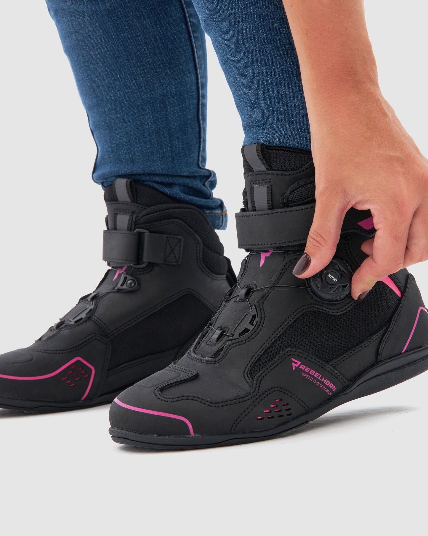 Spark II Damen Motorradstiefel Rosa