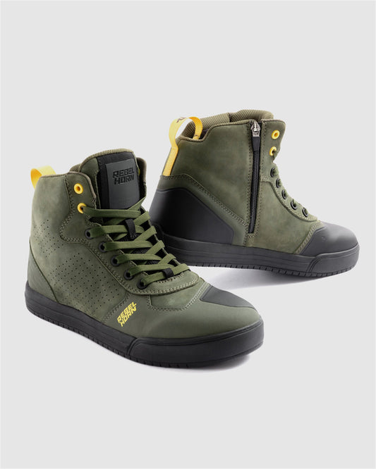 Spike Motorradstiefel Oliv