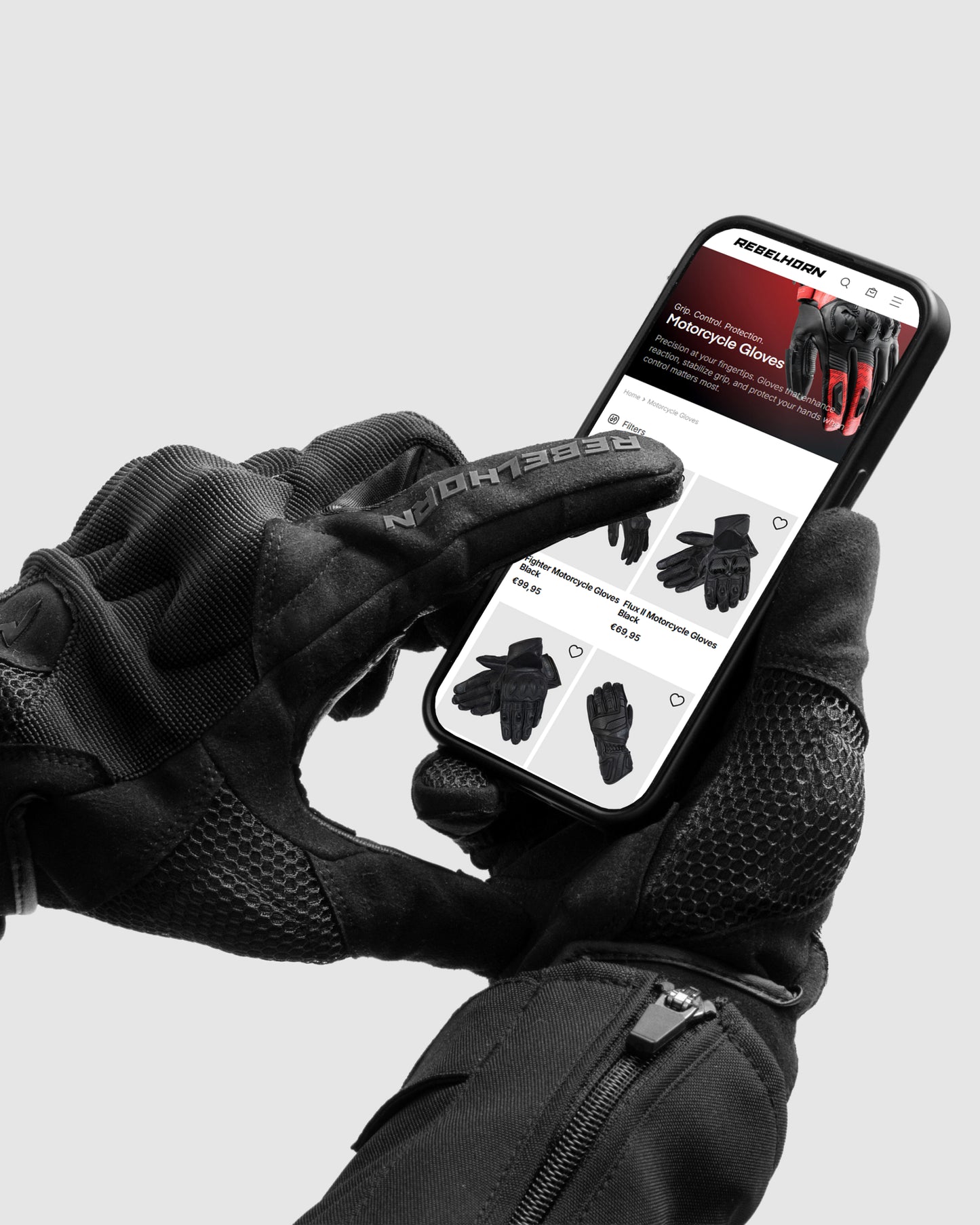 Core Motorradhandschuhe Schwarz