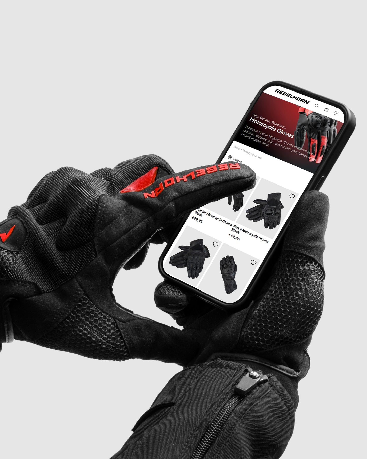 Core Motorradhandschuhe Rot
