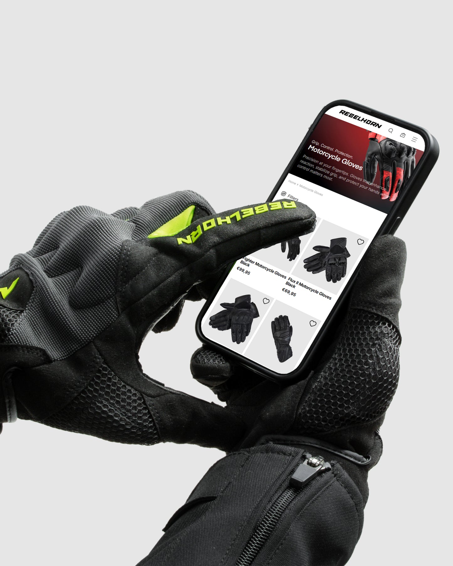 Core Motorradhandschuhe Fluo Gelb