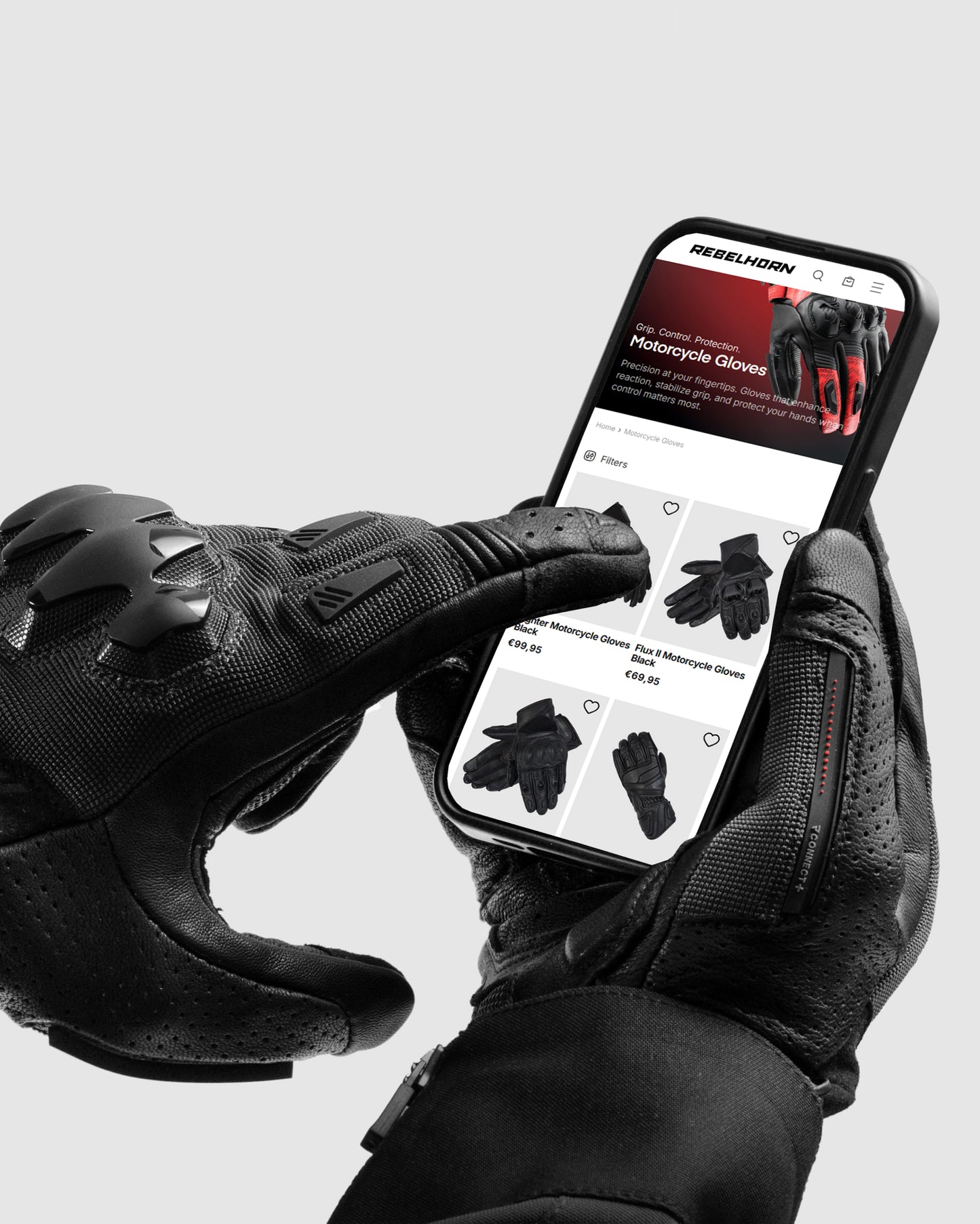 Defender Motorradhandschuhe Schwarz