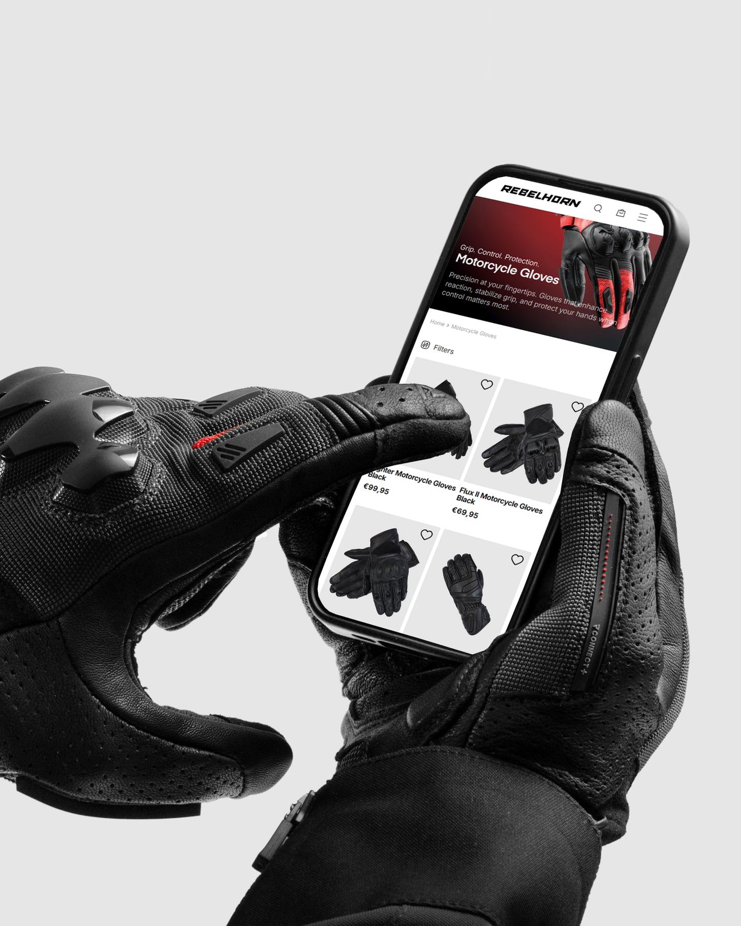 Defender Motorradhandschuhe Rot