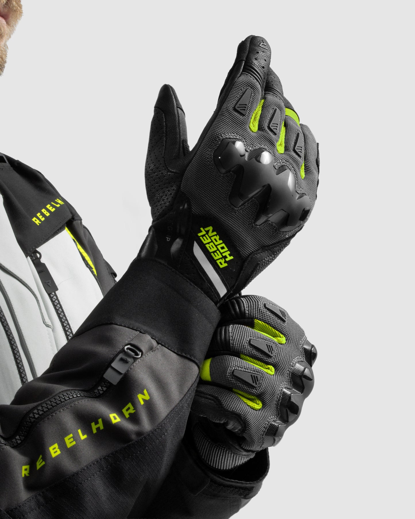 Defender Motorradhandschuhe Fluo Gelb