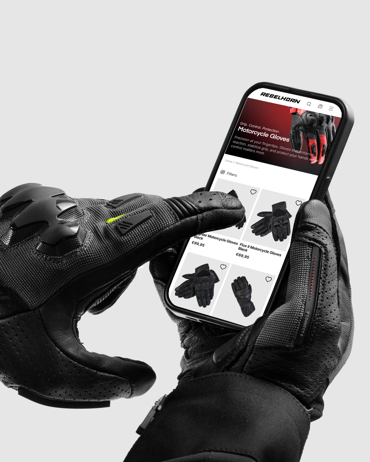 Defender Motorradhandschuhe Fluo Gelb