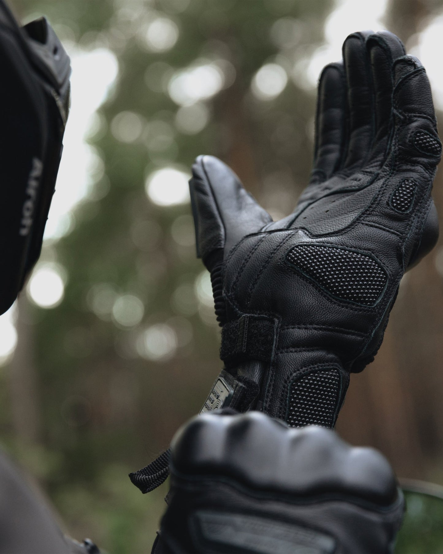 Range Motorradhandschuhe Schwarz