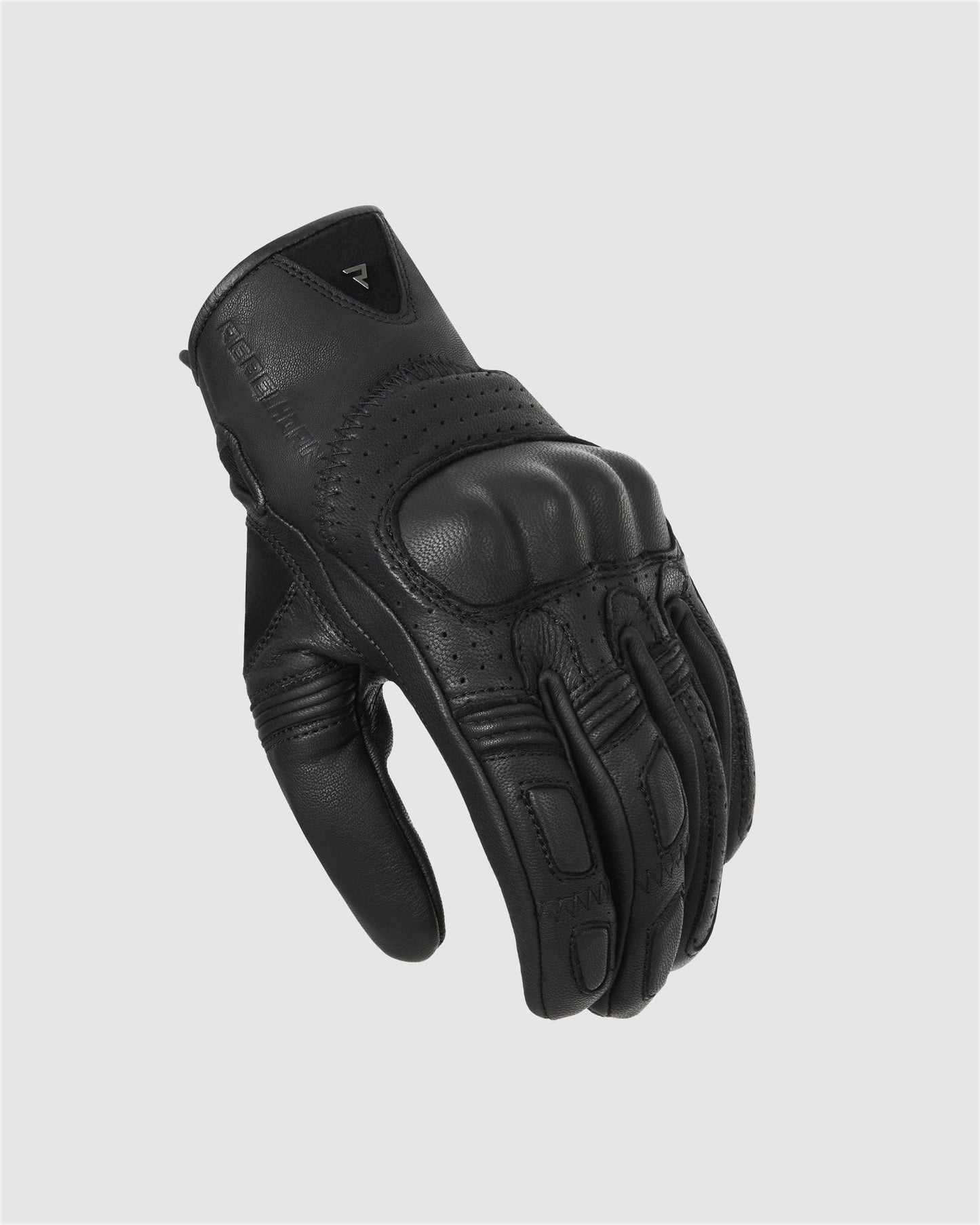 Thug II Perforierte Motorradhandschuhe Schwarz