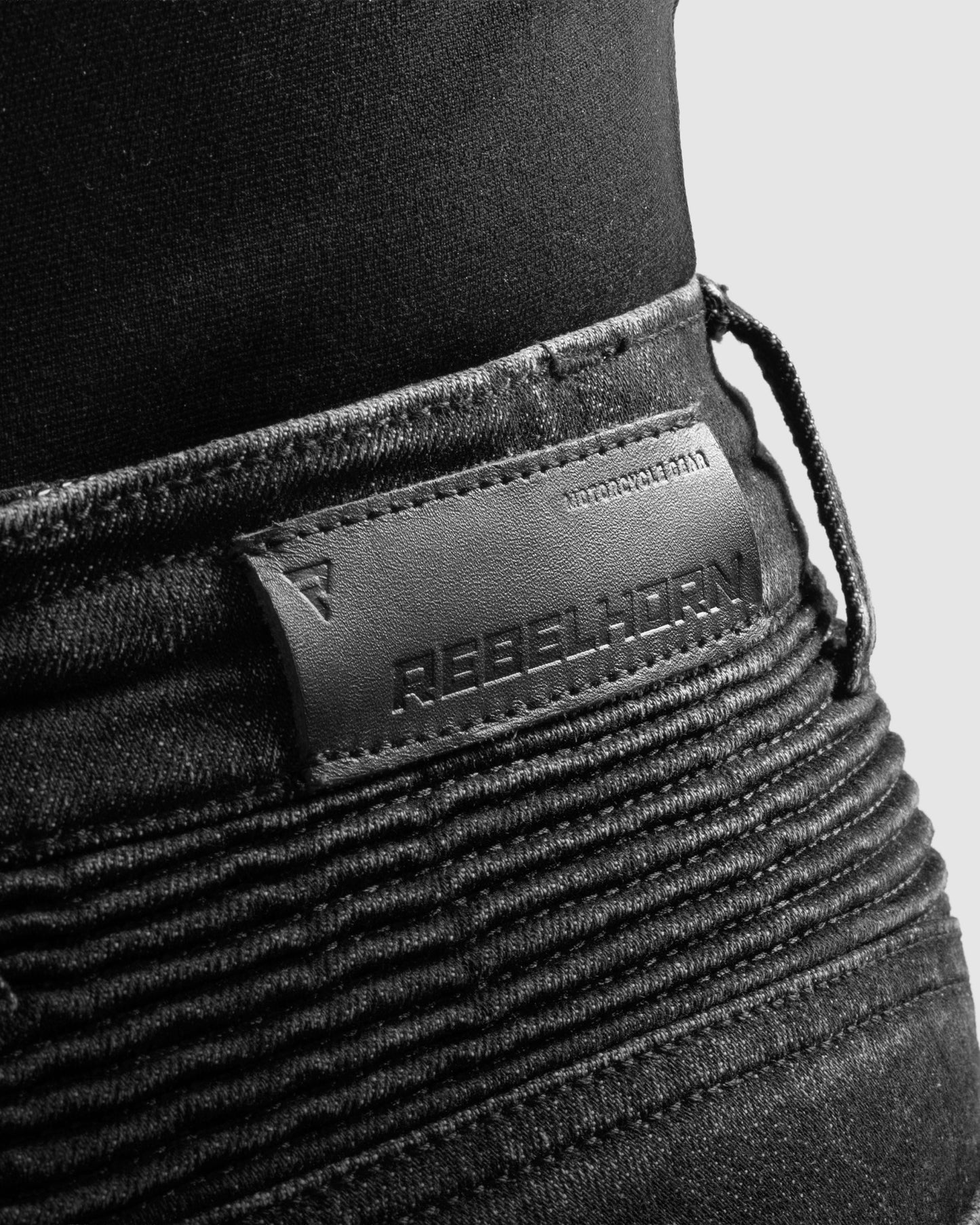 Agness 2 Mono Motorradjeans Damen Schwarz Gewaschen