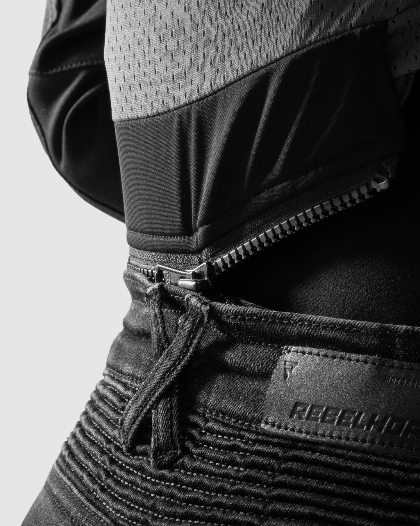 Agness 2 Mono Motorradjeans Damen Schwarz Gewaschen