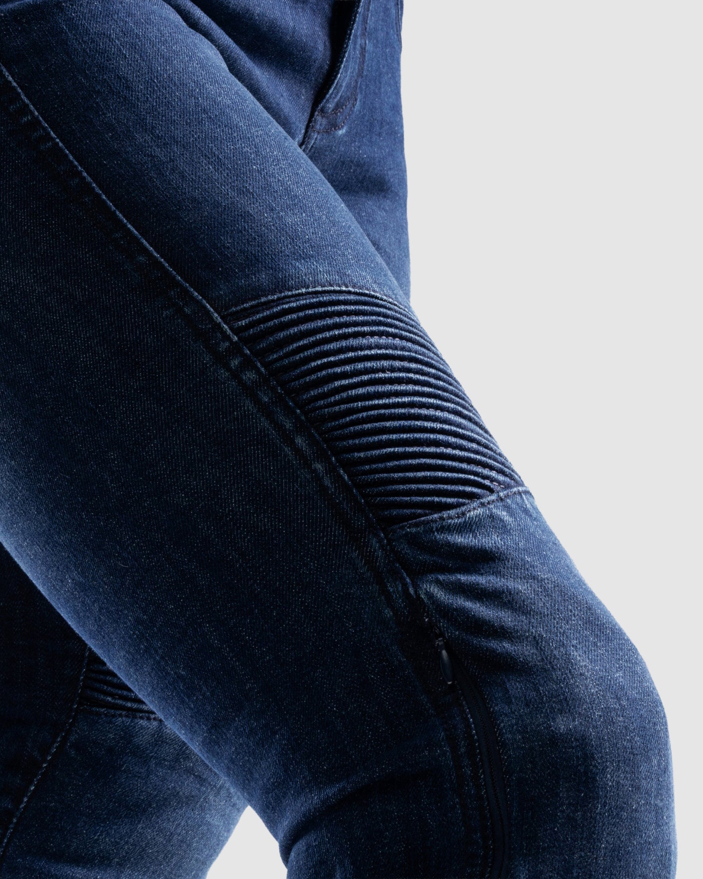 Agness 2 Mono Motorradjeans Damen Blau Gewaschen