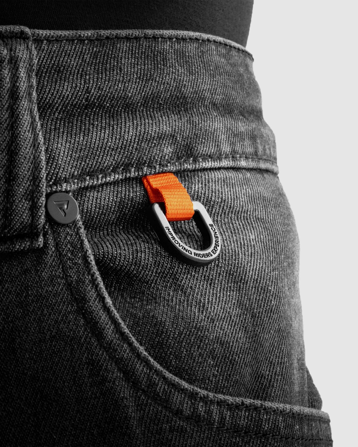 Bronco Motorrad-Jeans Schwarz Verwaschen