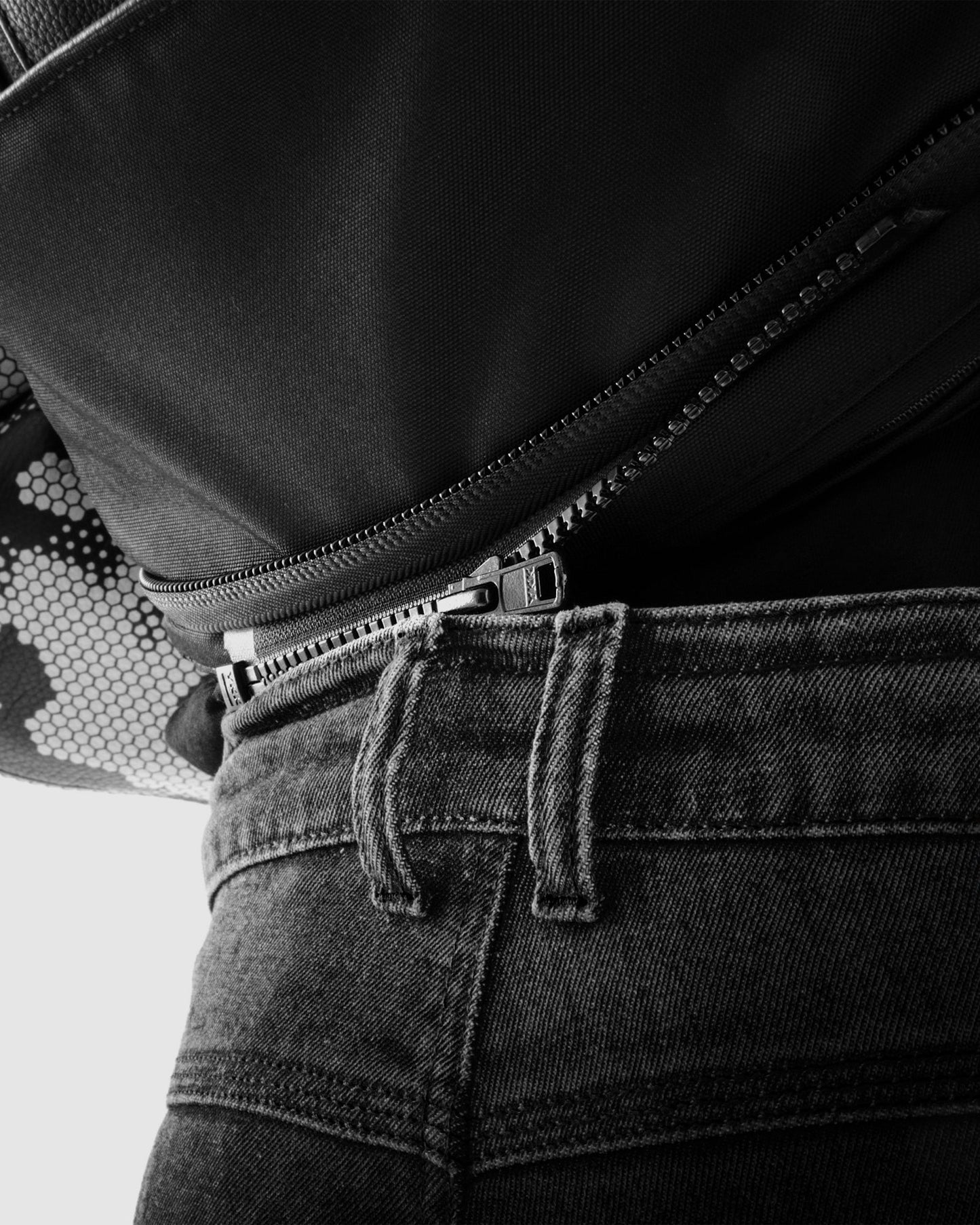 Bronco Motorrad-Jeans Schwarz Verwaschen