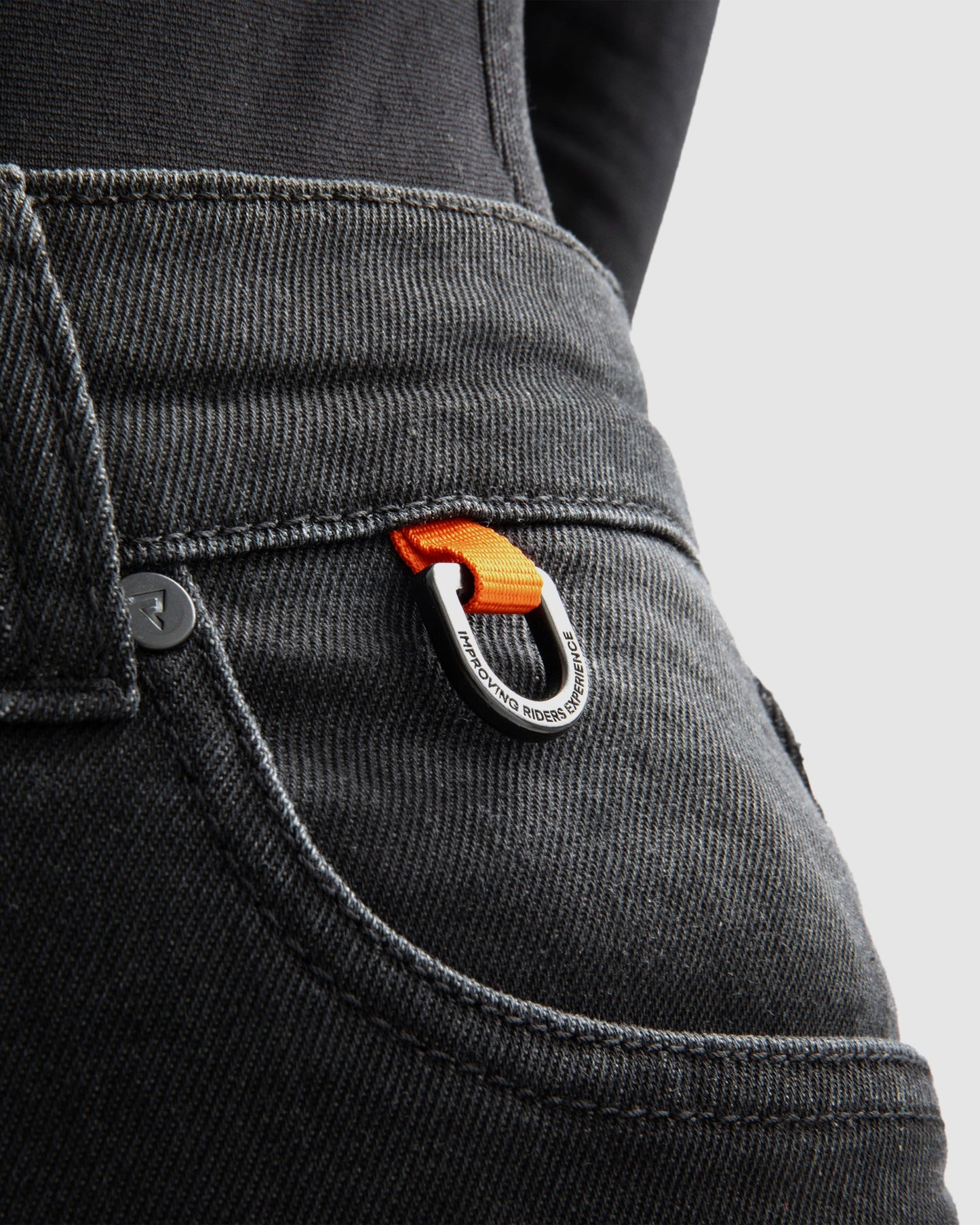 Bronco Damen Motorrad-Jeans Schwarz Verwaschen