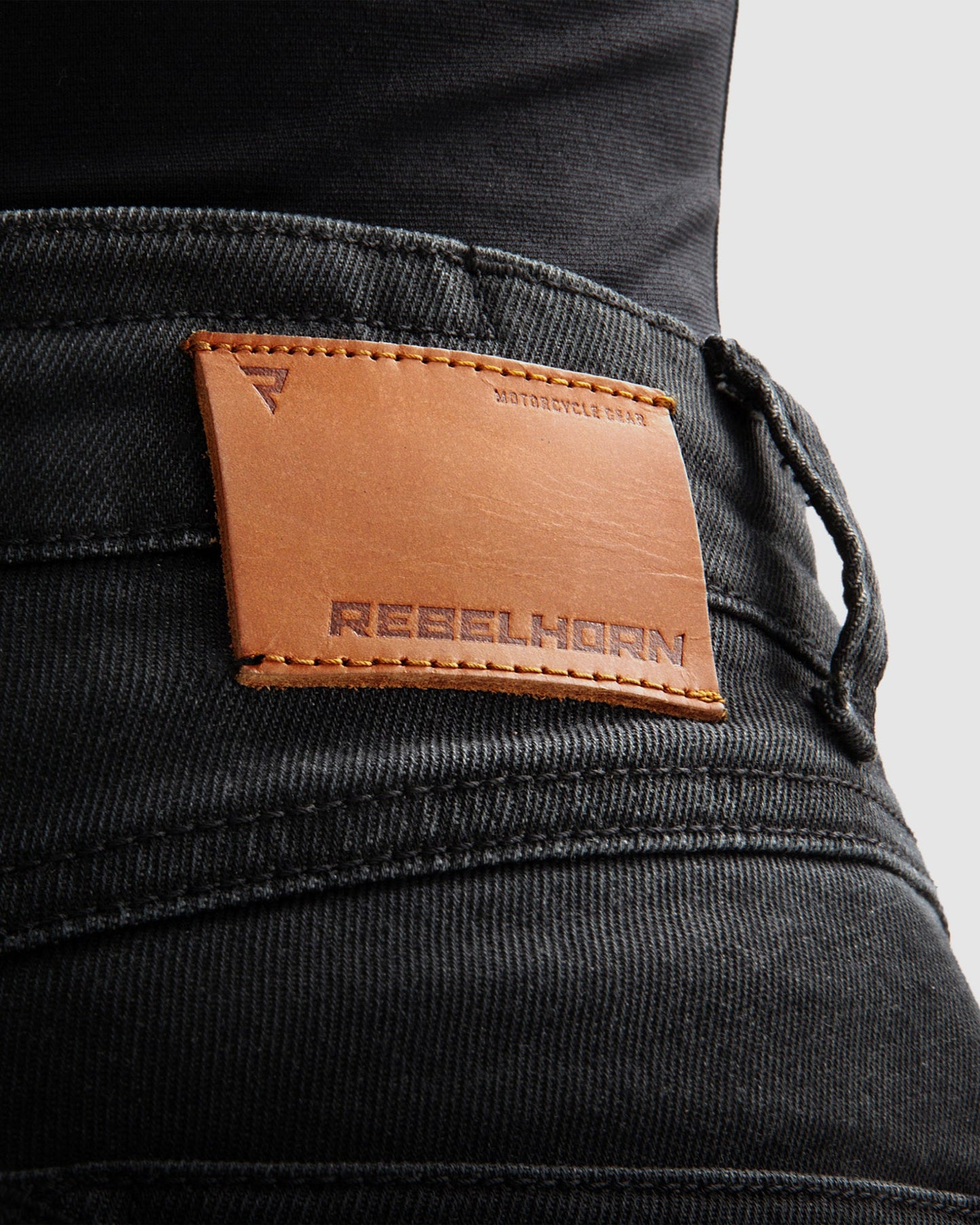 Bronco Damen Motorrad-Jeans Schwarz Verwaschen