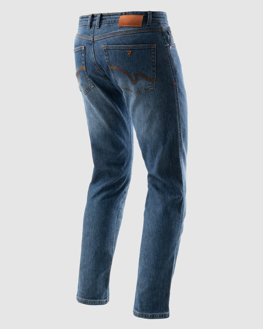 Bronco Motorrad-Jeans Blau Verwaschen