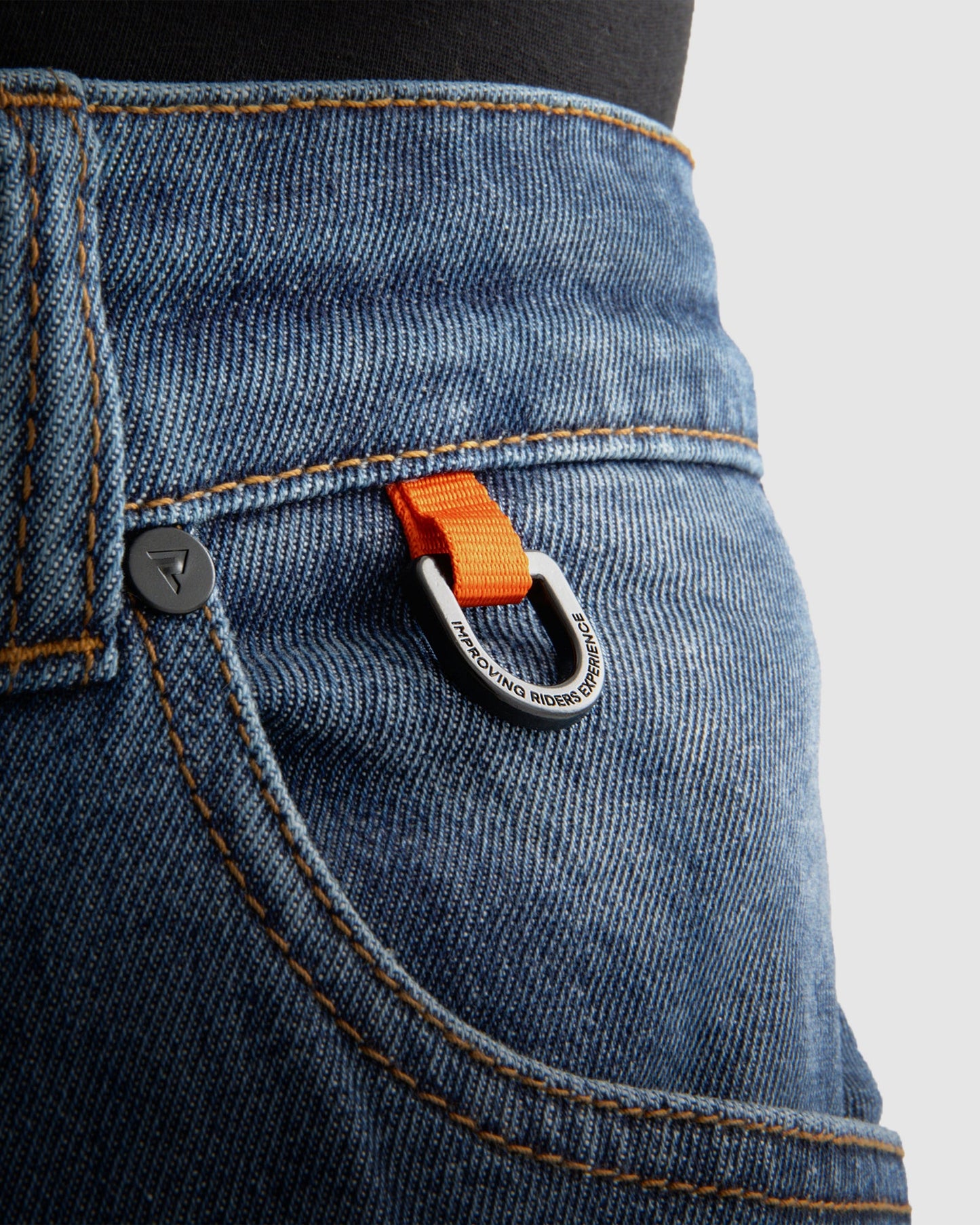 Bronco Motorrad-Jeans Blau Verwaschen