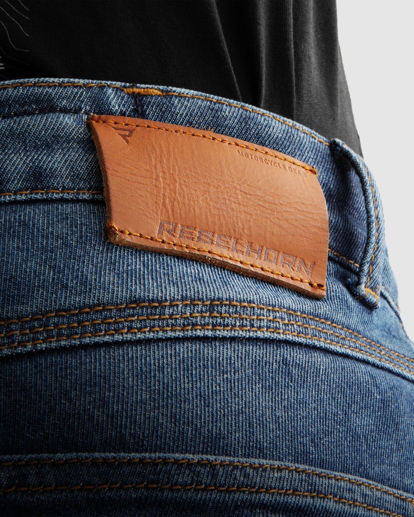 Bronco Motorrad-Jeans Blau Verwaschen