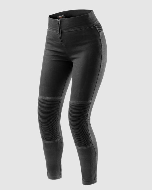 Chica Damen Motorrad Leggings Schwarz