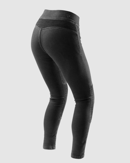 Chica Damen Motorrad Leggings Schwarz