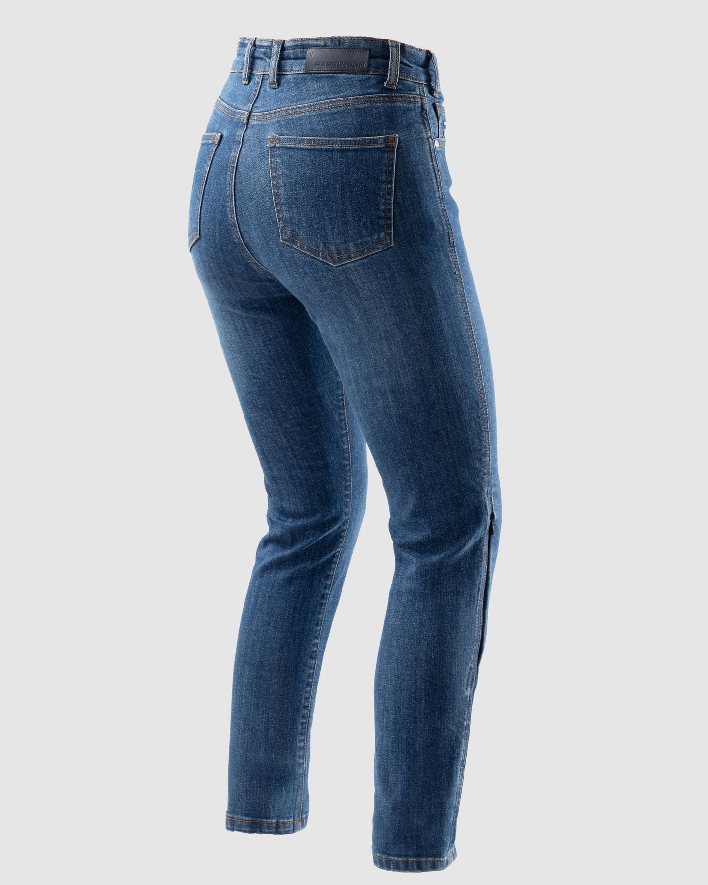 Classic Mono Motorradjeans Damen Blau Gewaschen